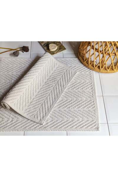 Apricitas HOME 60X100 / 50X60 Bath Mat Bukle Ecru