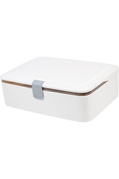Arabest Portable Multi-Layer File Storage Box and Document Organizer,White