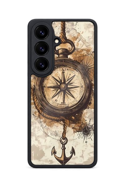 BGAKSESUAR Samsung Galaxy S26 Compatible Compass Patterned Shockproof Case wi...