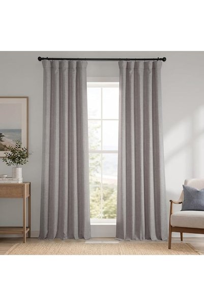 HPD Half Price Drapes ستائر تعتيم للغرف بنسيج الكتان الصناعي، طول 108 بوصة (ق...