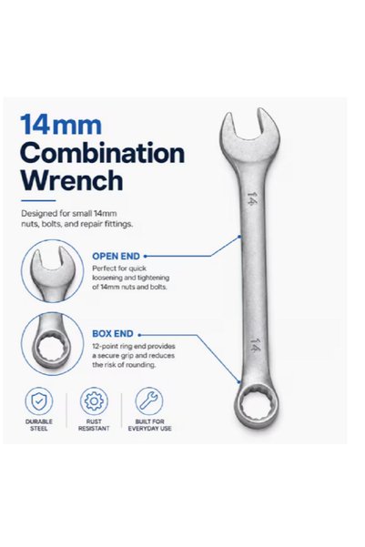Generic Brand 13mm Combination Spanner – Chrome Vanadium Steel Wrench, Open-E...