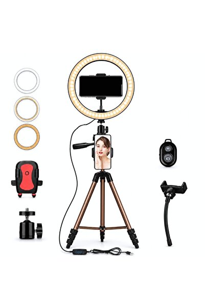 Techone Circular Ring Light Vlog Pro, Adjustable Intensity, Remote Control, 2...