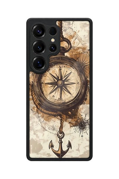 BGAKSESUAR Samsung Galaxy S25 Ultra Compatible Compass Patterned Camera Prote...