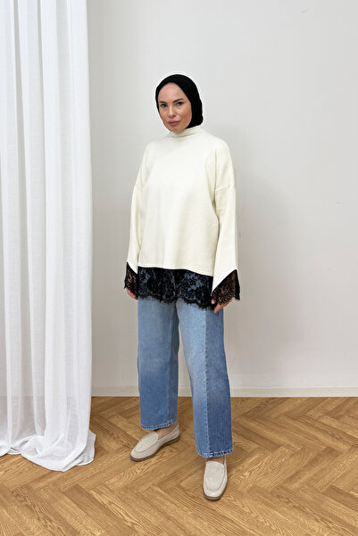 Melike Tatar Dantelli Triko Tunik 87-26200