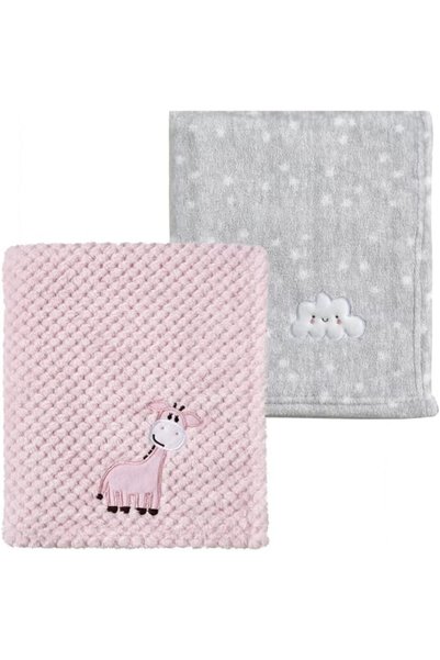 CREVENT 2Pcs 76x102cm Cute Cozy Fluffy Warm Baby Blankets for Infants Toddler...