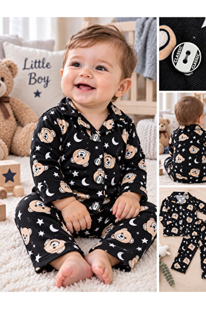 BEREKET BABY Bebek Yenidogan Çocuk Kiz Erkek Pamuklu Oyali Pijama Takımı 9-24...