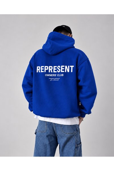 HAI COLLECTİON Erkek Yazı Baskılı 3 İplik Hoodie – Oversize Kapüşonlu Sweatshirt