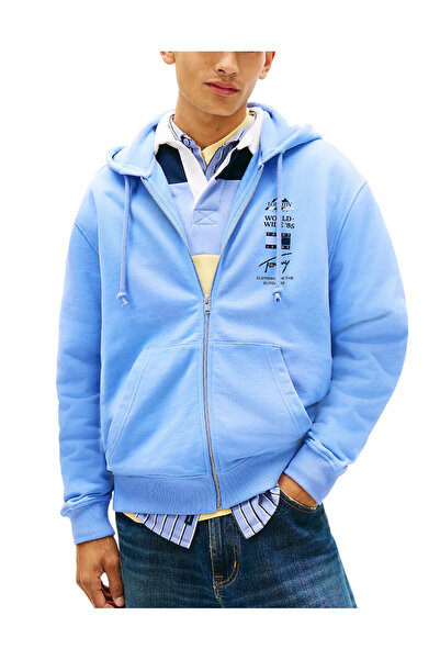 Tommy Hilfiger Ανδρική Ζακέτα Γαλάζια Tommy Jeans DM0DM22378-C58