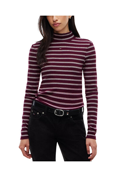 Tommy Hilfiger Γυναικεία Μπλούζα Ζιβάγκο Μπορντό Tommy Jeans DW0DW19830-0EZ