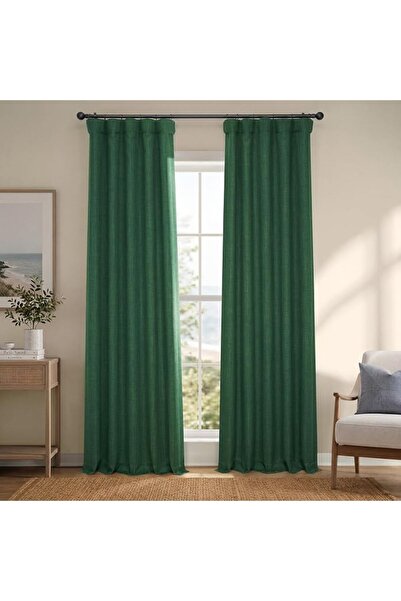 HPD Half Price Drapes ستائر تعتيم للغرف بنسيج الكتان الصناعي، طول 96 بوصة (قط...