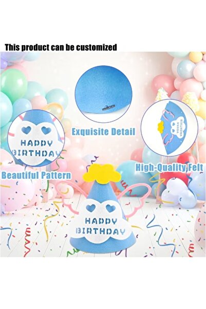 Generic Brand Felt Happy Birthday Party Hat, Cute Cone Birthday Headwear with...