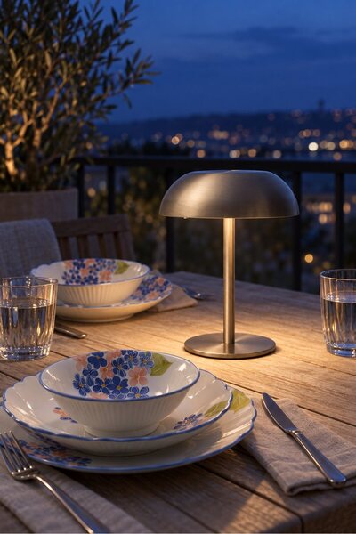 ACAR Linear Touch Table Lamp Silver - 21 cm