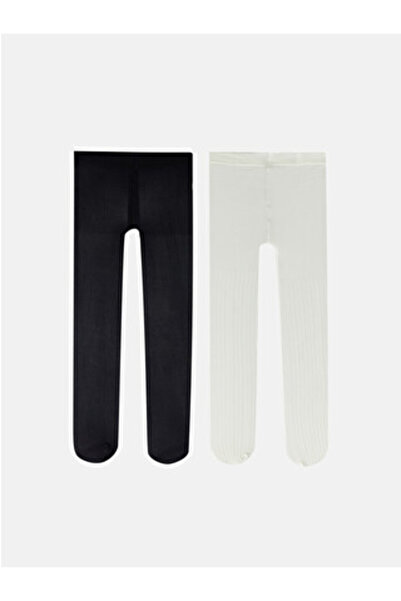 LC Waikiki White Girls' Pantyhose 2-Pack
