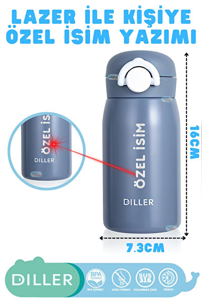 DILLER Lazer Baskı ile Kişiye Özel İsim Yazılabilen 320ml Mini Boy Yeni Seri ...