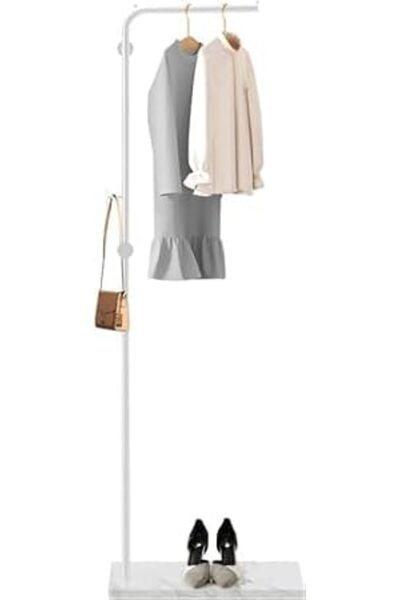 AOHRYME Metal Coat Racks, Metal Coat Racks Freestanding with Crossbar and 3 H...