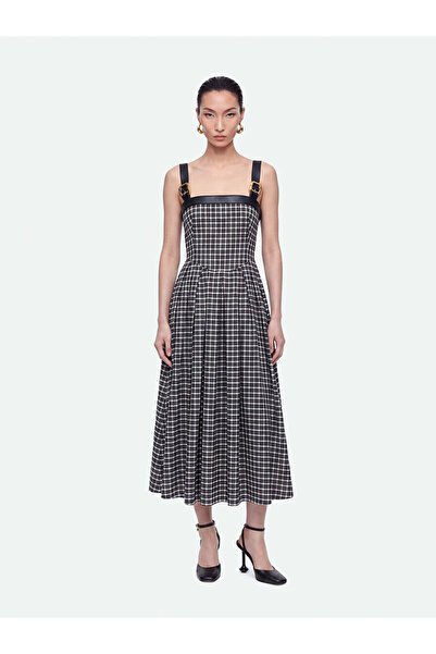 Nocturne Ekose Desenli Maxi Elbise