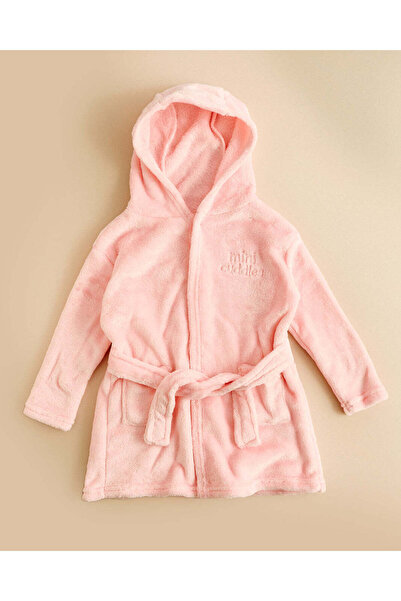 REDTAG Pink Textured Blanket And Bathrobe 2 Piece Set