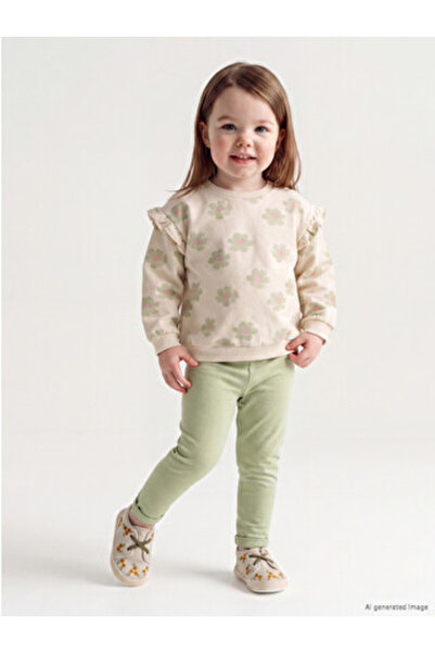 LC Waikiki Ecru Floral Patterned Baby Girl Set