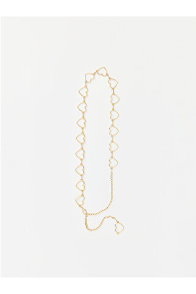 LC Waikiki Women's Belt with Heart Figured Chain Design