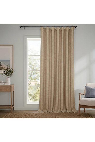 HPD Half Price Drapes ستائر تعتيم للغرف بنسيج الكتان الصناعي، طول 108 بوصة (ق...