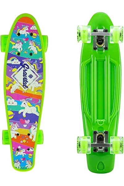 Smrynan Leather Skateboard for Kids with LED Light Up Wheels While Moving – A...