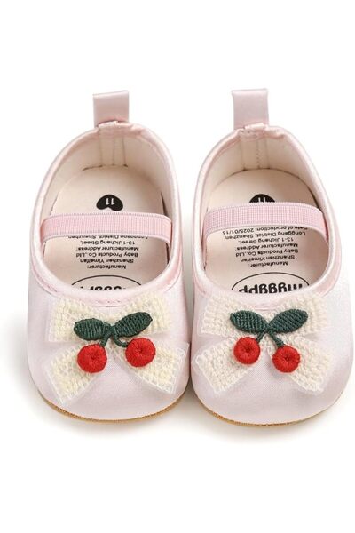 GENERAL Baby Girls Mary Jane Flats with Bownot Non Slip Soft Sole PU Leather ...