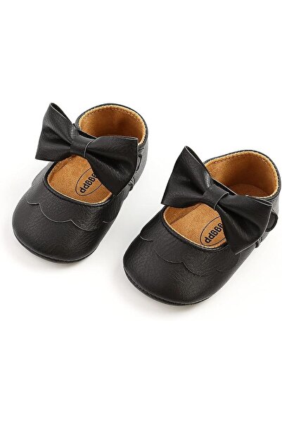 GENERAL Baby Girls Mary Jane Flats with Bownot Non Slip Soft Sole PU Leather ...