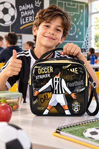 DODOMAR Geantă de prânz tematică pentru fotbal, pentru copii, pentru școală, ...
