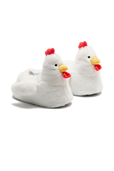 Twigy Chicken Kadın, Garson Boy Hayvanlı Panduf Beyaz 36/41