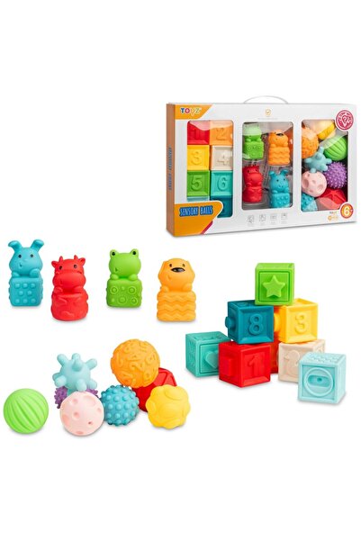 TOYZ by Caretero Комплект от 20 многоцветни сензорни елемента Toyz Sensory, и...