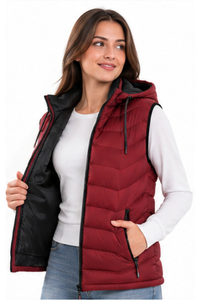 PRİNTCRAFT RENKLİ DÜŞLER ATÖLYESİ Kapüşonlu Şişme Yelek Unisex – Fermuarlı Ce...