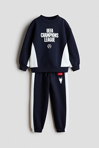 H&M 2 Parçalı Baskılı Sweatshirt Set