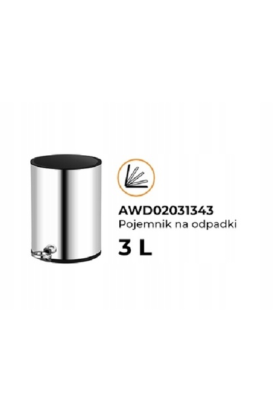 AWD Interior Coș de gunoi 3 L Oțel inoxidabil satinat AWD02031343