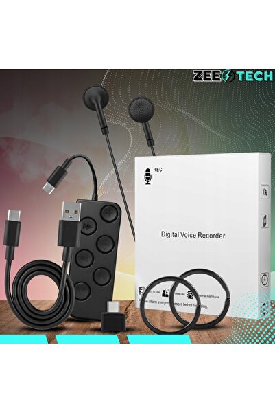 ZeeTech Dispozitiv de înregistrare audio spion, mini reportofon, 64GB, player...
