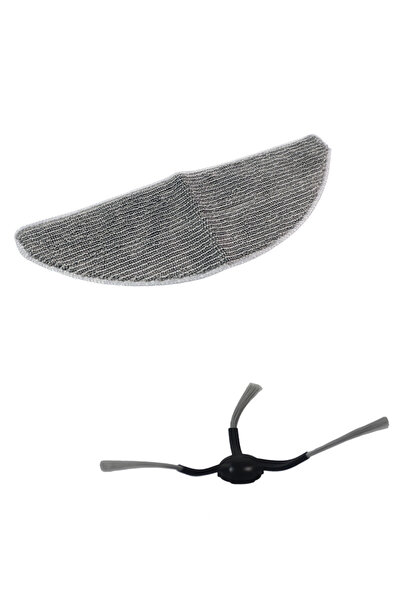Makodesign Set de cârpă gri pentru mop și perie laterală pentru aspiratorul r...