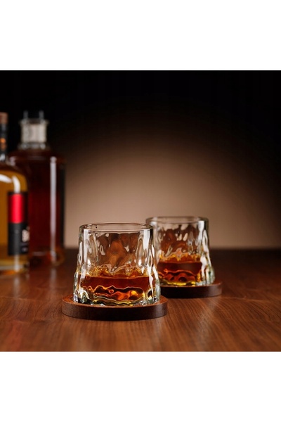 NO BRAND Set de 2 pahare de whisky cu design spiralat pentru băuturi