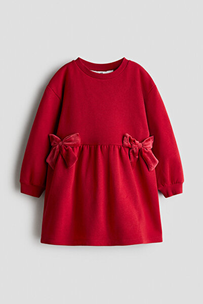H&M Fiyonk Detaylı Sweatshirt Elbise