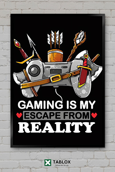 tablomaxtbx Παιχνίδι "Game Is My Escape" Η Υπόσχεση του Gamer Διακόσμηση Τοίχ...