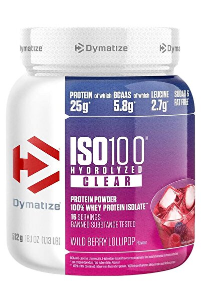 Dymatize ISO 100 Hydrolyzed Clear Whey Protein Wild Berry Lollipop 512GR