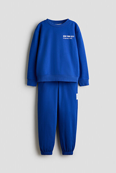 H&M 2 Parçalı Yazı Motifli Sweatshirt Set