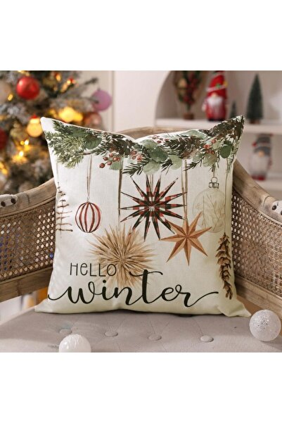 ECARLA FAȚĂ DE PERNĂ DE CRĂCIUN 45 × 45 CM FAȚĂ DE PERNĂ DECORATIVĂ DE CRĂCIUN