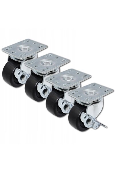 Qoltec Set de 4 roți pivotante cu frână pentru dulap rack de 19 inch, 1000 kg