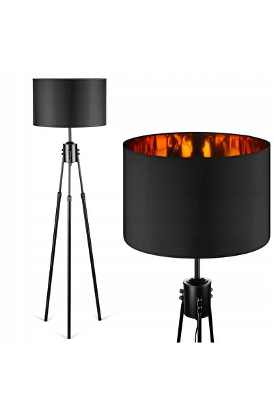 Interlook Lampadar modern metalic cu trepied reglabil și abajur, E27