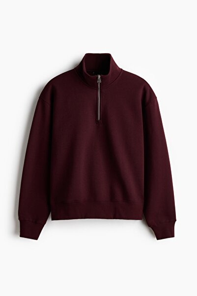H&M Yarım Fermuarlı Sweatshirt Relaxed Fit