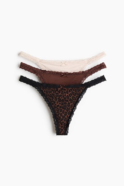 H&M 3’lü Mikrofiber Tanga Thong Külot