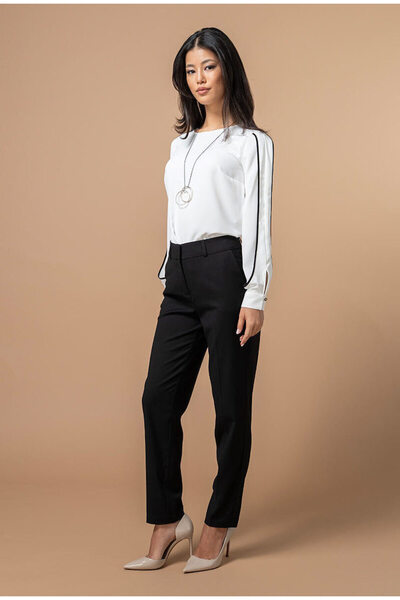 HERMOSA Pantaloni de damă Jessie cu talie înaltă, din material textil, conici...