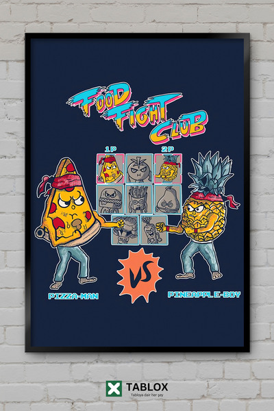 tablomaxtbx The Battle of the Food Fight Χιουμοριστική αφίσα τέχνης Διακόσμησ...