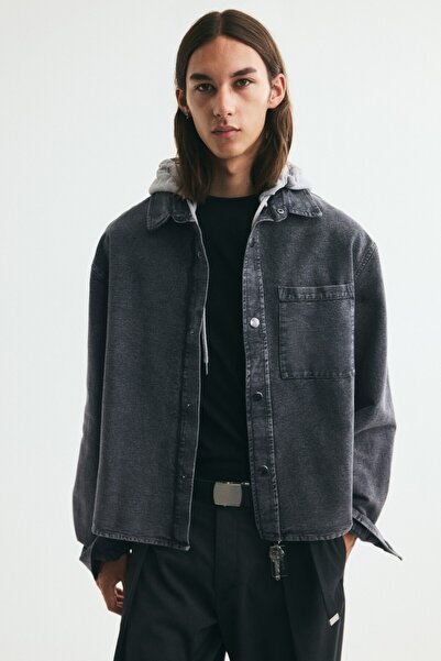 H&M Kapüşonlu Overshirt Gömlek