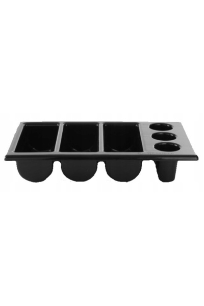 HENDI GN1/1 tavă neagră pentru tacâmuri cu 6 compartimente - 552360