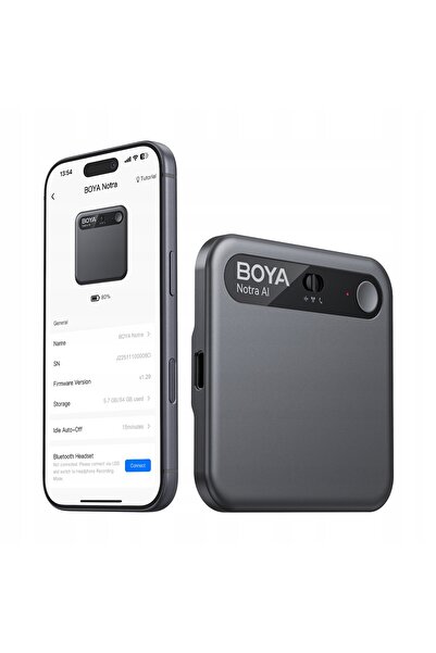 BOYA Reportofon cu transcriere AI 64GB 610mAh - Negru